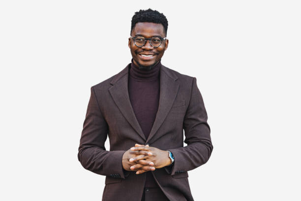 Young black cheerful businessman outdoors looking at camera with smile Young black cheerful businessman outdoors looking at camera with smile turtleneck photos stock pictures, royalty-free photos & images