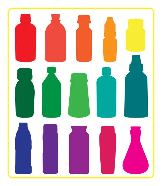 Vector illustration of bottles medicine