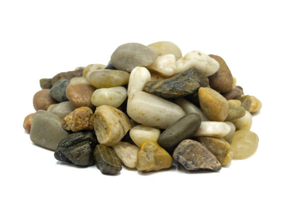 istock Natural stone pile isolated on white background 1382333247