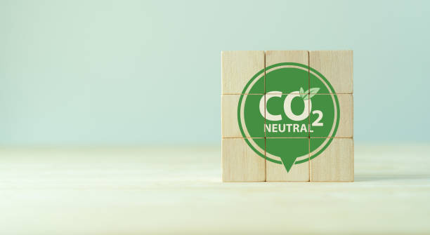 istock Carbon neutral sustainable development concept. Green industry. Net zero greenhouse gas emissions target 2050. Climate neutral long term strategy. Wooden cube with carbon neutral, save the world icon 1382345888