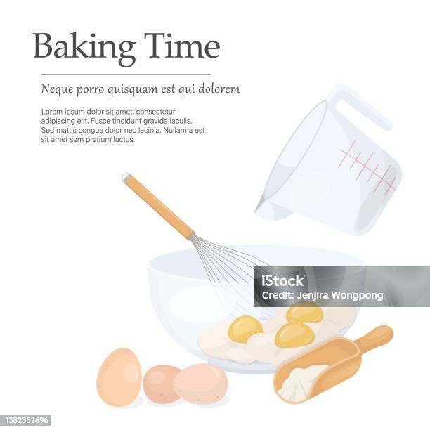 Process Baking Png Bakery Baking Process Template With Tools And Eggs Stock Illustration ...