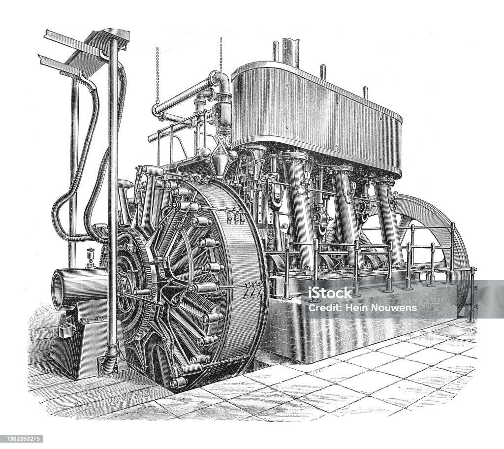 Electrical Machine Figure Electricity Machine Vintage Engraved Illustration Stock Illustration ...