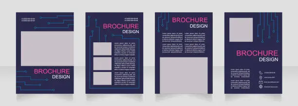 Vector illustration of Cyber system service and providing blank brochure design