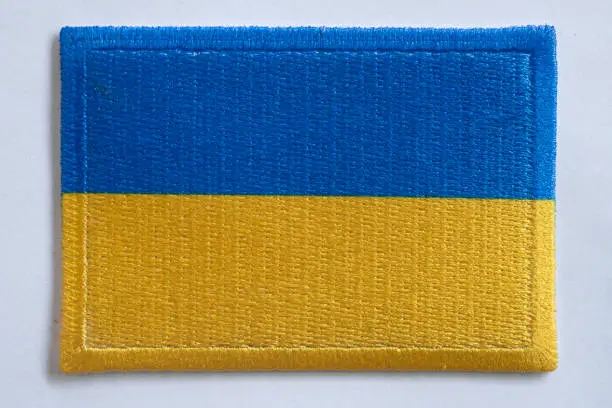 Ukraine National flag on white background.