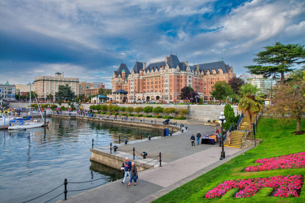 Victoria, Canada - August 14, 2017: Fairmont Empress Hotel on a beautiful sunny day