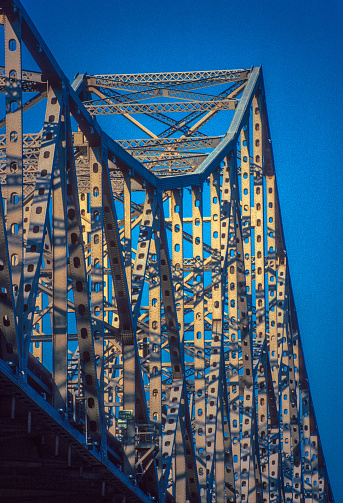 Mississippi River - Martin Luther King Bridge at St Louis 1994. Scanned from Kodachrome 64 slide.