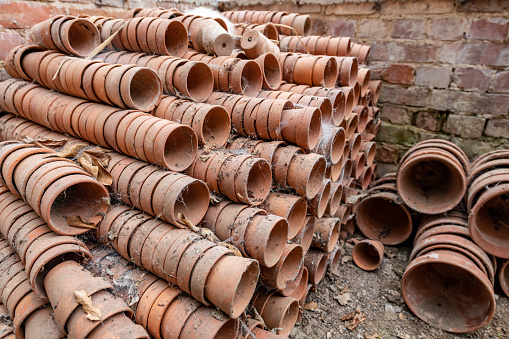 Hundreds of old ceramic plant pots
