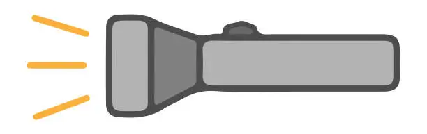Vector illustration of Icon of a flashlight