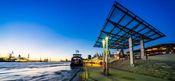 Landing Stages against harbour, St. Pauli - Hamburg - Germany