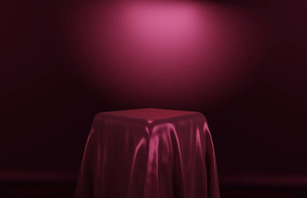 istock Blank Or Empty Podium With Cloth Enhanced Dark Colors Display Background 3D Rendering 1382384628
