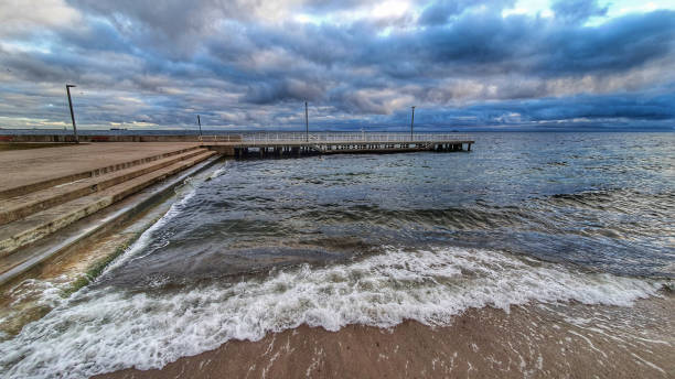 istock Dramatic sky, storm clouds over a stormy sea 1382384655