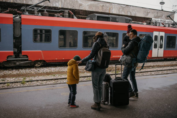 istock Family waiting for a train 1382387542