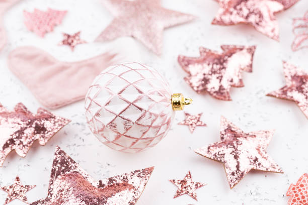 istock New Year celebration and Christmas background, Christmas decorations top view. 1382390042