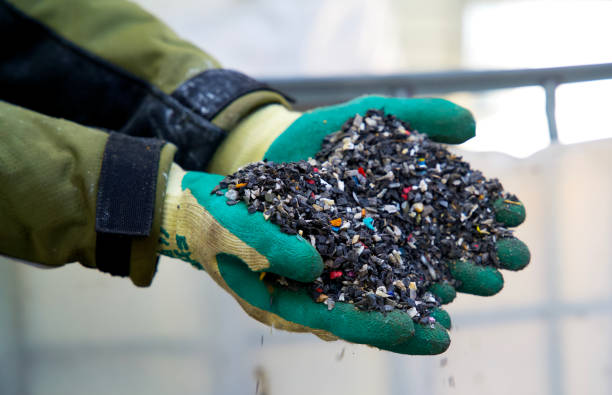 istock Plastic granulate in a plastic recycling factory 1382390254