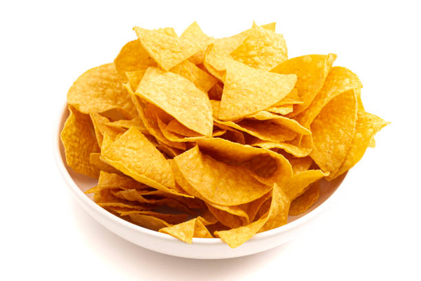 istock Bowl of Tortilla Chips Isolated on a White Background 1382402655