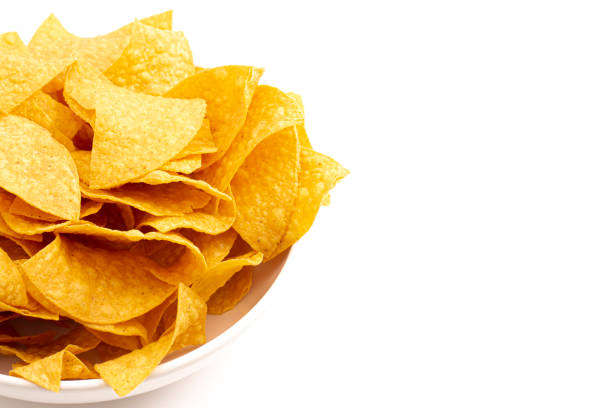 istock Bowl of Tortilla Chips Isolated on a White Background 1382402680