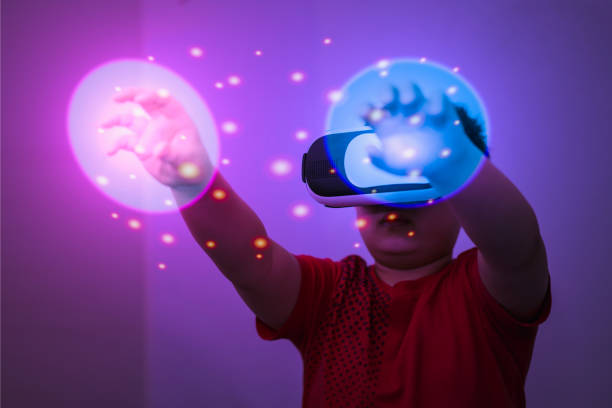 istock kid child use vr video reality for enter cyberspace internet connect to metaverse 1382411927