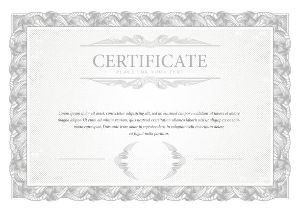 인증서입니다. 서식 파일 졸업장 통화 테두리입니다. - certificate diploma frame currency stock illustrations