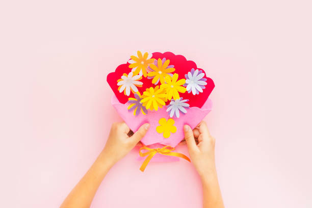 istock Valentine's Day, Mother's Day, 8 March. Step-by-step instructions for making a postcard for a holiday. 1382429445