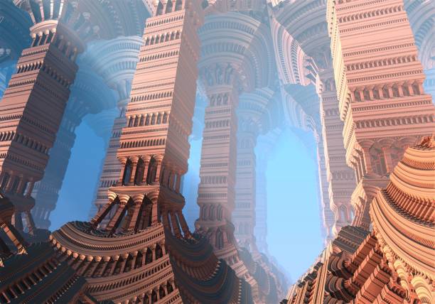 3D Illustration of a Beautiful infinite mathematical mandelbrot set fractal.
