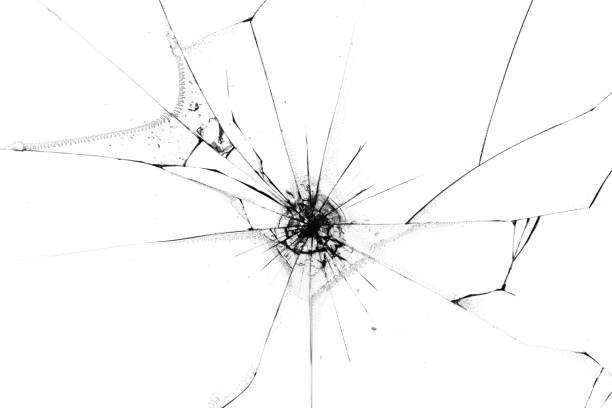 istock The effect of cracks from hitting the glass. 1382445782