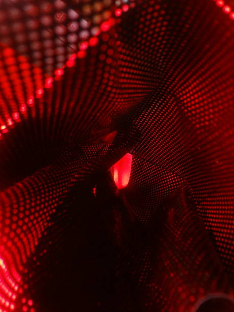istock Abstract  red swirl pattern lines with dots particles and lighting wavy  background .Minimal modern cover design. Future geometric patterns. Poster template 1382445843