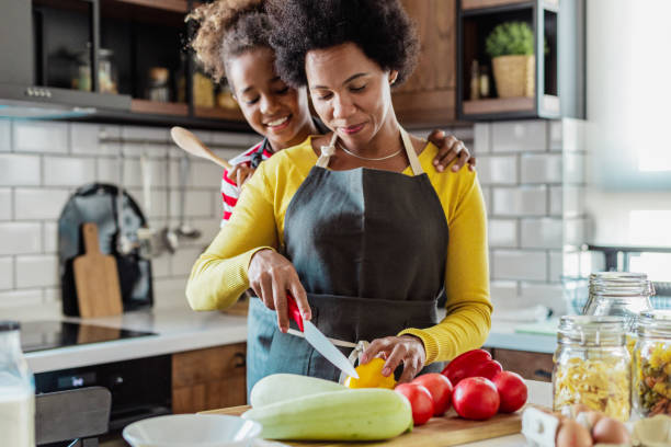 istock Daughter helps her mother in the kitchen 1382458957