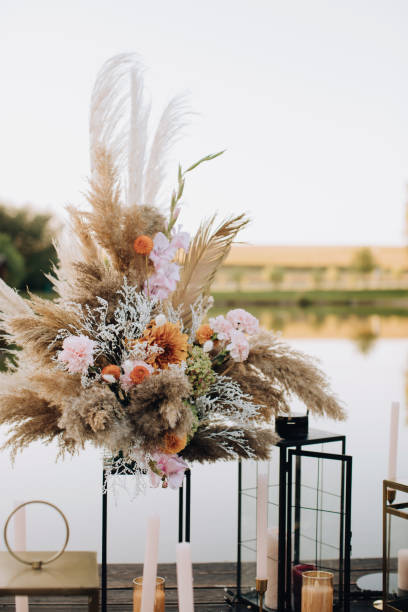 istock Beautiful flowers decoration in boho style. 1382459424