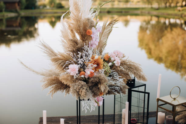 istock Beautiful bouquet in boho style 1382459448
