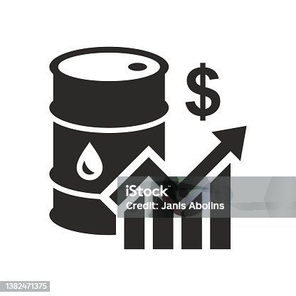 istock Oil icon. A surge in oil prices. Oil industry. Price per barrel. 1382471375