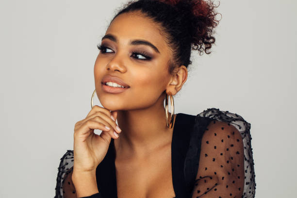 istock Beautiful afro woman with perfect make-up 1382479220