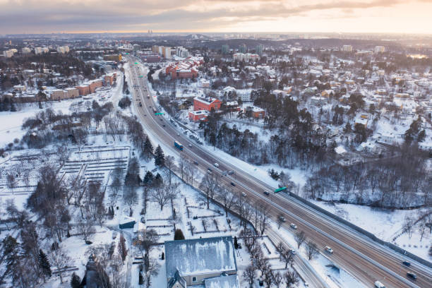 istock Highway E18 outside Stockholm in winter 1382482096