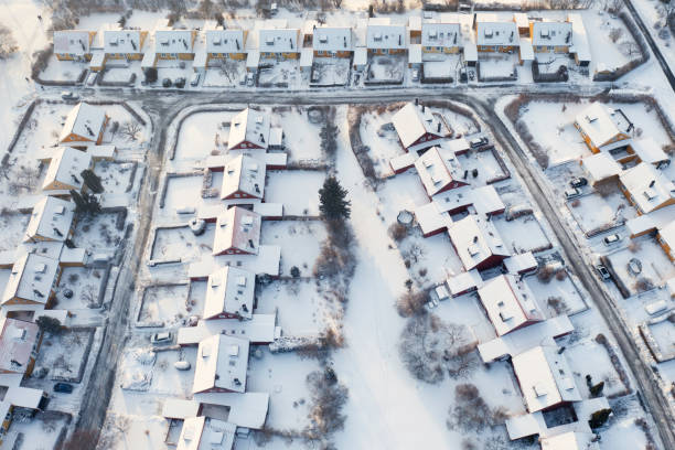 istock Residential area in winter 1382482340