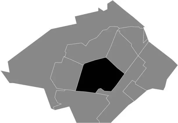 Vector illustration of Locator map of the CENTRUM DISTRICT, ZOETERMEER