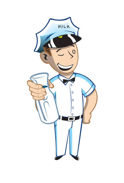 milch mann - milkman stock-grafiken, -clipart, -cartoons und -symbole