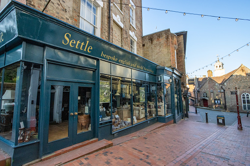 Settle Furniture Shop on Chapel Place at Royal Tunbridge Wells in Kent, England. This is a commercial shop.