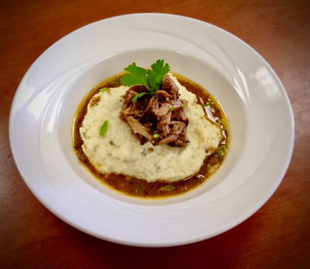 Milk Braised Pork Carnitas with Creamy Polenta