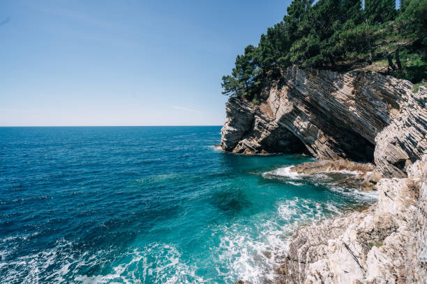 Emerald Sea and Rocks in Montenegro. High quality photo