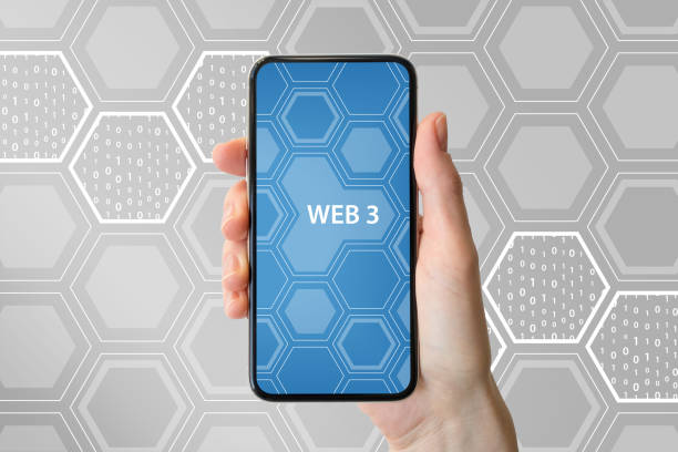 istock Web 3 or Web 3.0 concept. Hand holding next generation smart phone. 1382557475