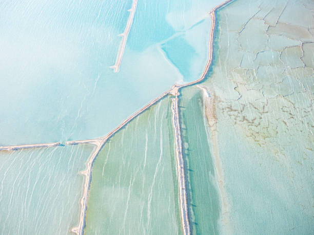 istock Aerial view of water and sand patterns 1382563666