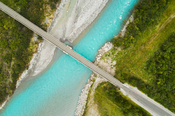 istock Highway and road crossing as seen from above. 1382563918