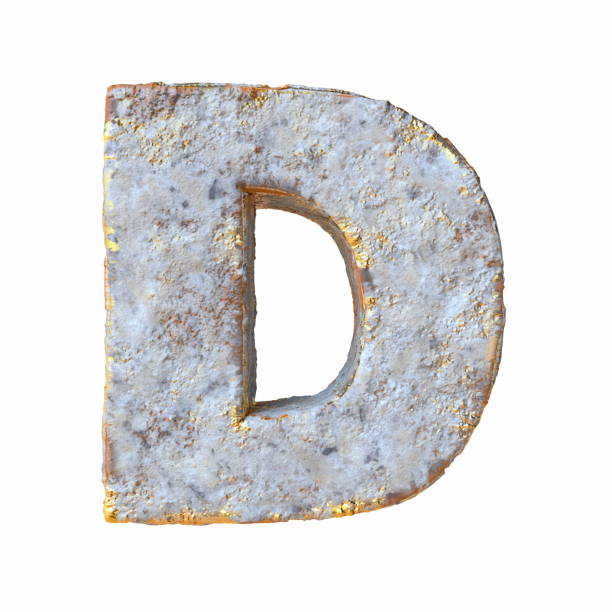 istock Stone with golden metal particles Letter D 3D 1382588449