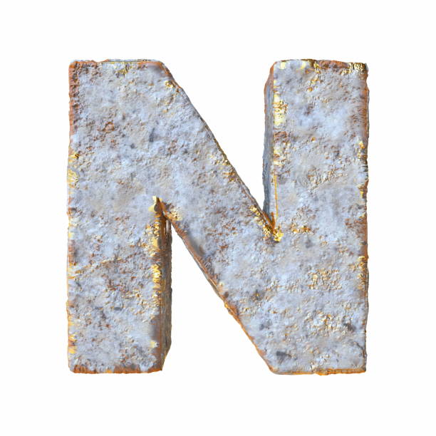istock Stone with golden metal particles Letter N 3D 1382588978