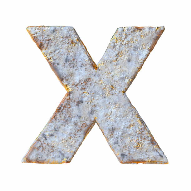 istock Stone with golden metal particles Letter X 3D 1382589414