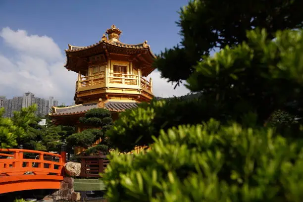 Nan Lian Garden is chinese classical garden in diamond hill Hongkong,It is designed in the Tang Dynasty with hill,Water features and tree,Rocks and wooden structures.