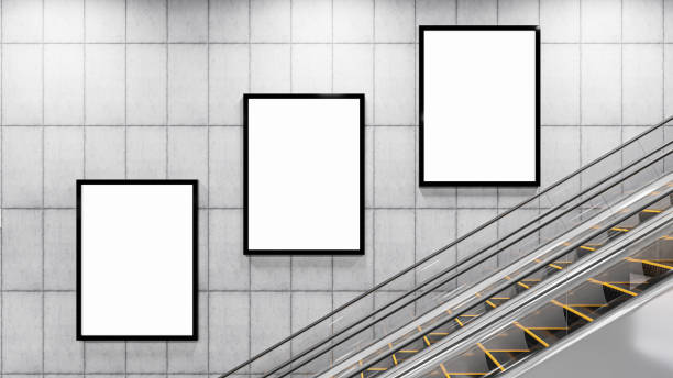 istock 3D Render. Blank billboard in subway. Useful for your advertising. 1382660205