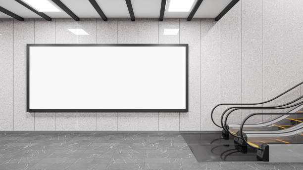 istock 3D Render. Blank billboard in subway. Useful for your advertising. 1382660210