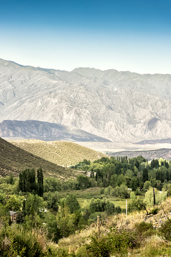 View of valley de Las Vegas, in Potrerillos, Lujan de Cuyo, Mendoza, Argentina.