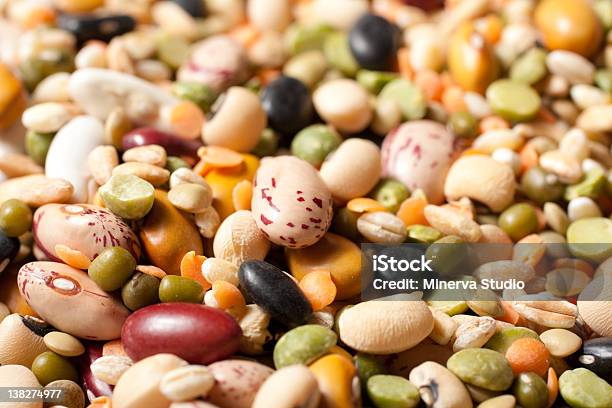 Mixture Of Dried Beans Stock Photo - Download Image Now - Bean, Chick-Pea, Dry