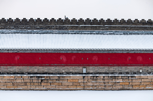 Forbidden City Chinese style red wall and Snowflake blank backgrounds